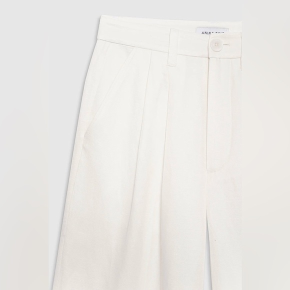 ANINE BING | Carrie Linen Blend White Trouser, Size 0P (31) - Picture 4 of 4